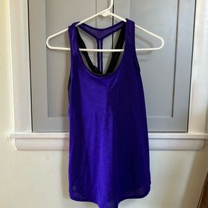 Athleta yoga/workout top - size medium - purple with black built in bra